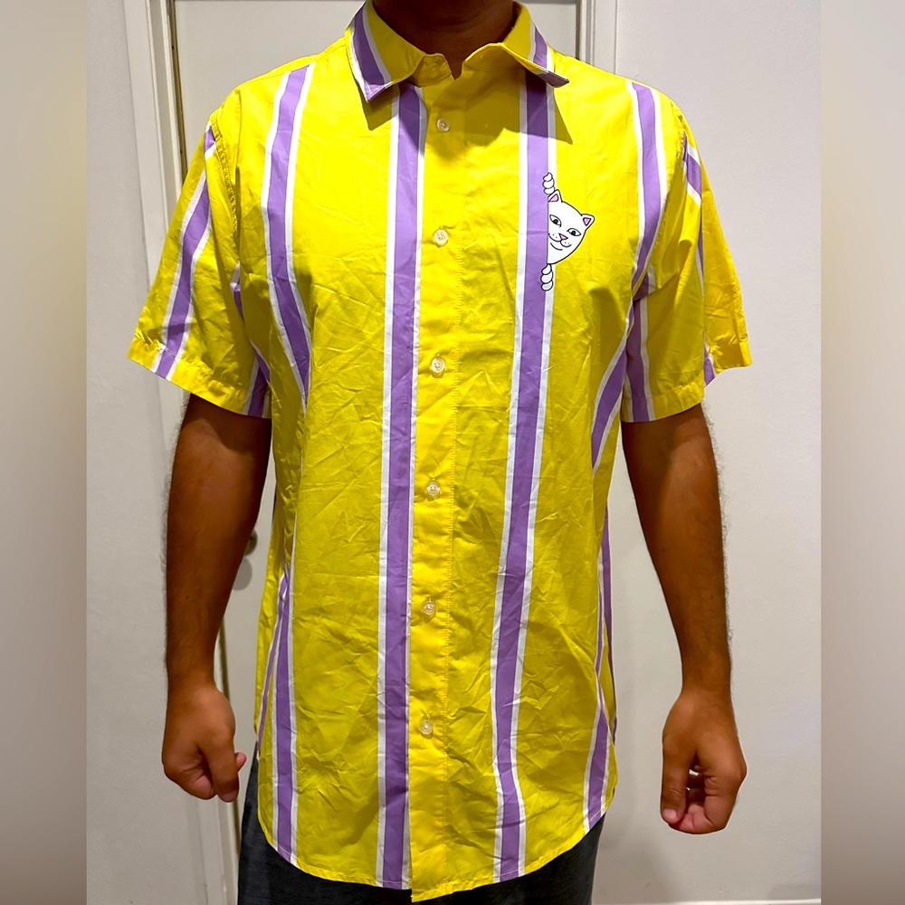 Ripndip striped button down cotton shirt